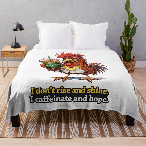 Item preview, I Caffeinate and Hope | Grumpy Rooster Coffee Humor designed and sold by TheNyneShop.