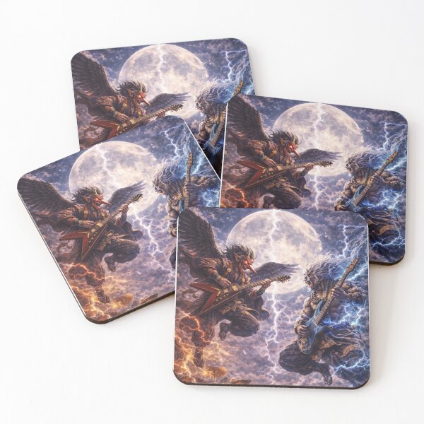 Item preview, Neo Edo Rock: Tengu vs Raijin – Thunder Moon Jam designed and sold by EDO NOIR SOCIETY.