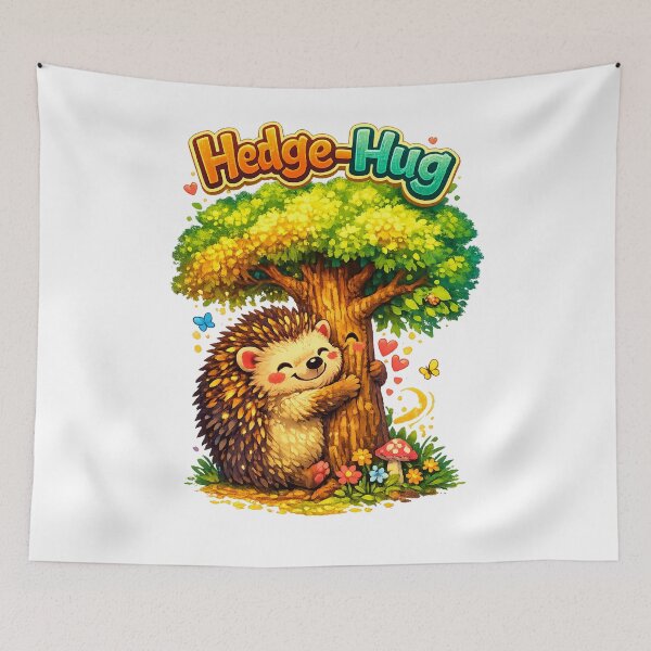 Item preview, Hedge-Hug Funny Hedgehog Tree Hugger Pun – Cute Colorful Animal Art designed and sold by StrayaDesign.