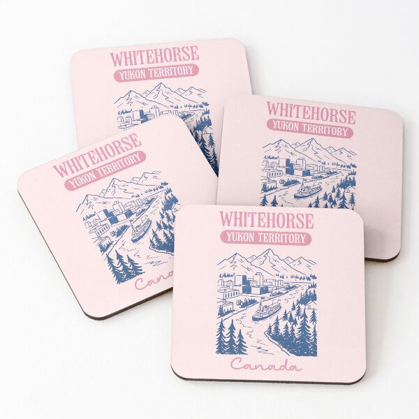 Item preview, Whitehorse Yukon Canada Pastel Pink Vintage Cute Landscape  designed and sold by HowToCanadian.
