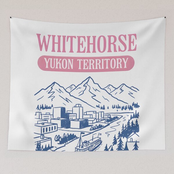 Item preview, Whitehorse Yukon Canada Pastel Pink Vintage Cute Landscape  designed and sold by HowToCanadian.