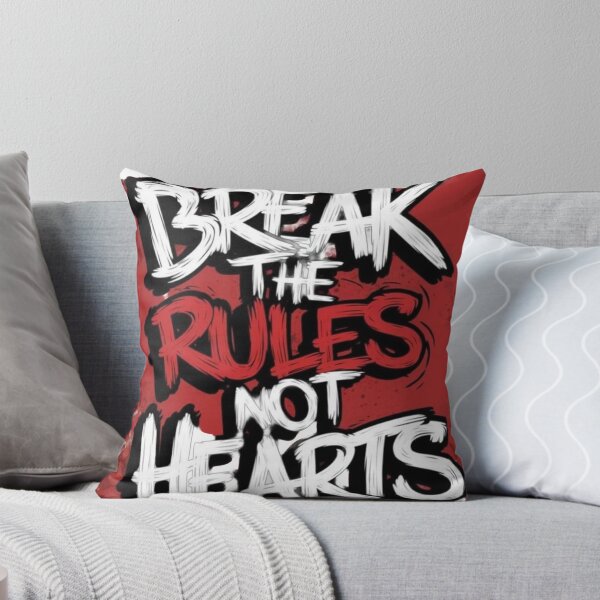 Item preview, Streetwear Quote Art - Break The Rules Not Hearts Red Splatter designed and sold by GunnuDesigns.