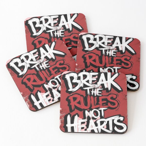Item preview, Streetwear Quote Art - Break The Rules Not Hearts Red Splatter designed and sold by GunnuDesigns.