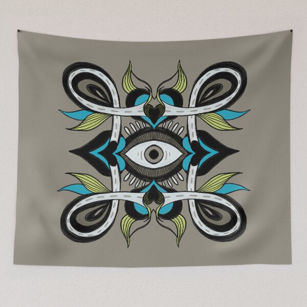 Item preview, Ornamental Psychedelic Eye - Trippy Botanical Retro Surreal Art designed and sold by Boriana Giormova.