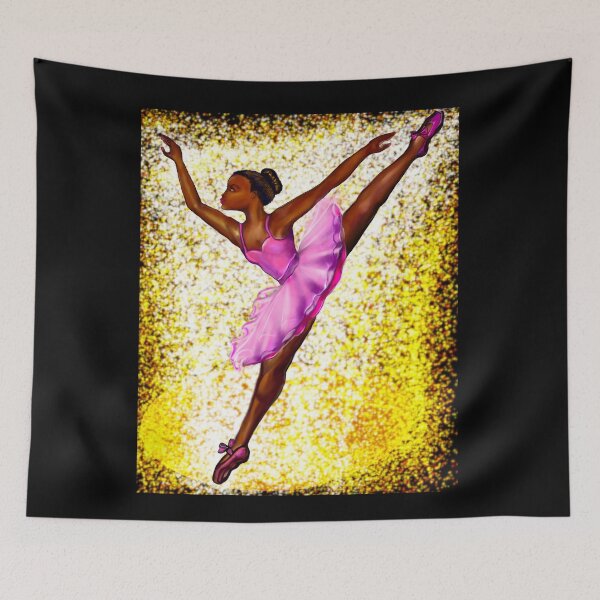 Item preview, Black Ballerina in Pink Tutu  Melanin Magic Dance Aesthetic Balletcore Art designed and sold by Artonmytee.