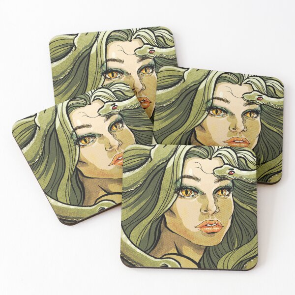 Item preview, The Captivating Gaze of Medusa: Mythological Gorgon Portrait  designed and sold by QamarART Paintings.