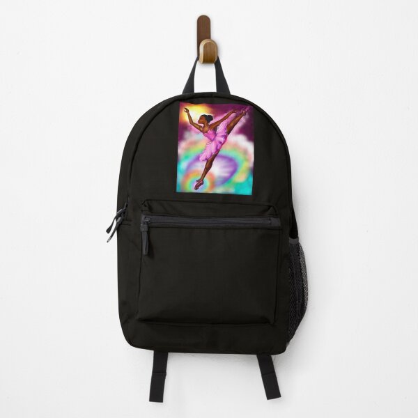 Item preview, african American ballerina with corn rows and tie dye background ! beautiful black girl with Afro hair and dark brown skin wearing a pink tutu designed and sold by Artonmytee.