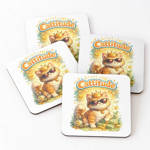 Item preview, Cattitude Sassy Cat in Sunglasses – Funny Confident Cat Pun Art designed and sold by StrayaDesign.