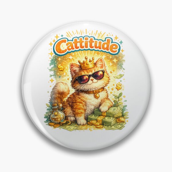 Item preview, Cattitude Sassy Cat in Sunglasses – Funny Confident Cat Pun Art designed and sold by StrayaDesign.