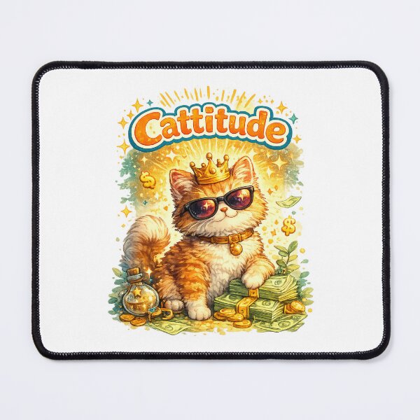 Item preview, Cattitude Sassy Cat in Sunglasses – Funny Confident Cat Pun Art designed and sold by StrayaDesign.