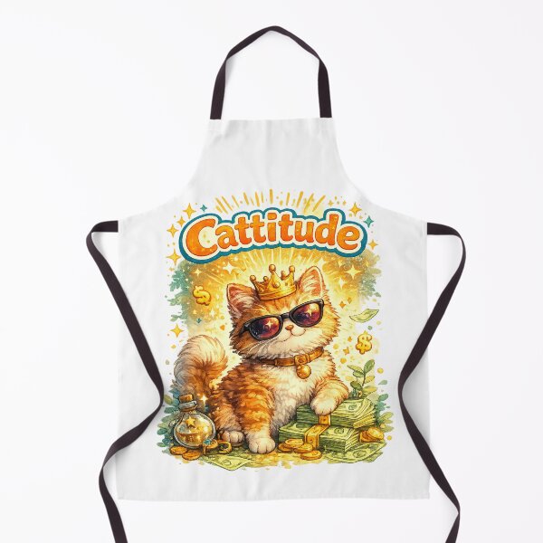 Item preview, Cattitude Sassy Cat in Sunglasses – Funny Confident Cat Pun Art designed and sold by StrayaDesign.