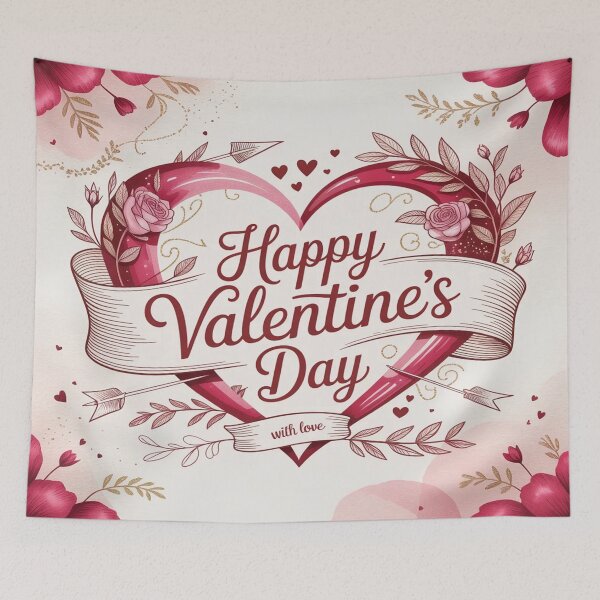 Item preview, Happy Valentine's Day Heart | Romantic Floral Roses Design designed and sold by Midnight Veil Designs.