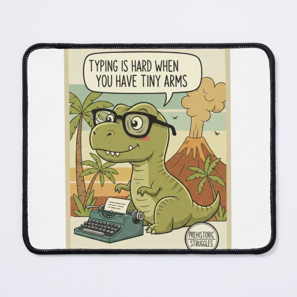 Item preview, Funny T-Rex Typing Tiny Arms Prehistoric Struggles Retro Art designed and sold by Wear Sculpt.