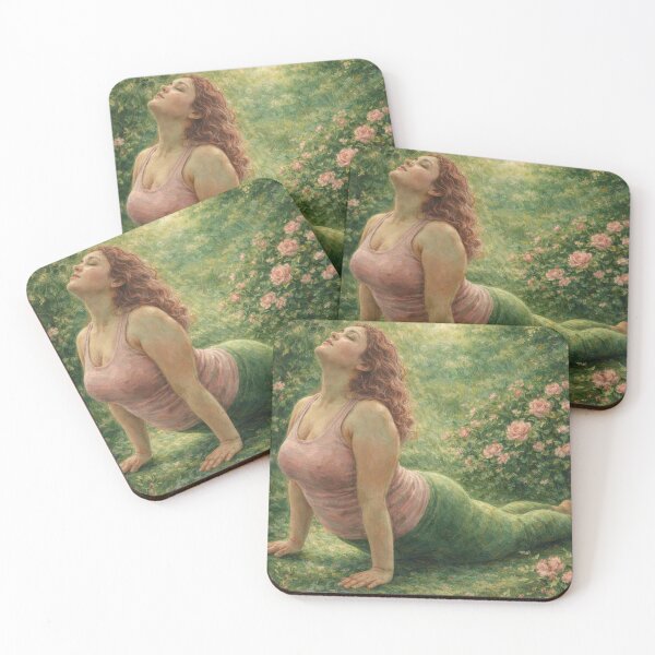 Item preview, Upward Dog yoga asana with blooms designed and sold by chihuahuashower.