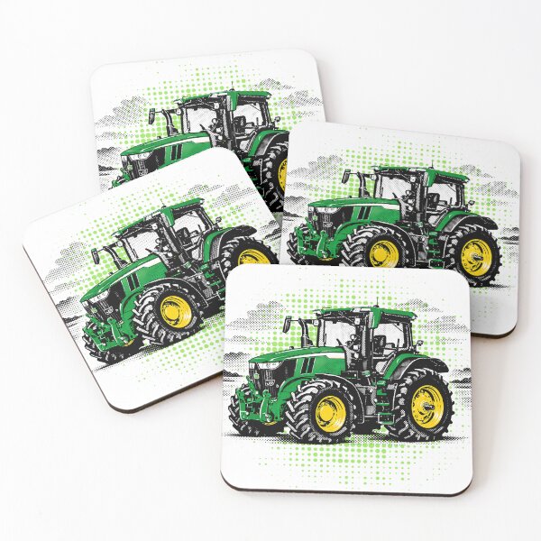 Item preview, Green tractor Halftone Modern agricultural design designed and sold by CreareAT.