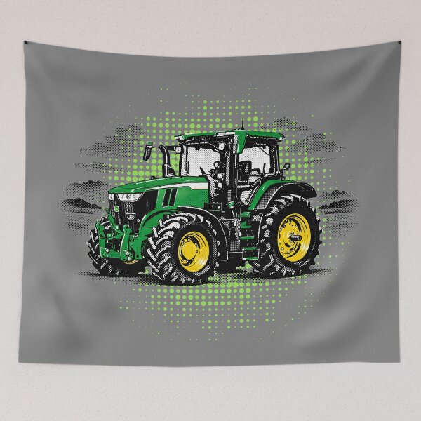 Item preview, Green tractor Halftone Modern agricultural design designed and sold by CreareAT.