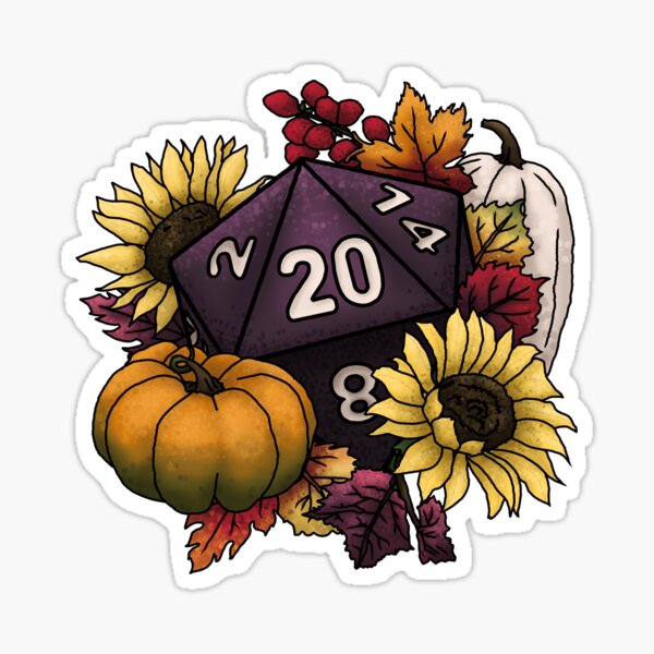 Harvest D20 - Autumn Tabletop Gaming Dice Sticker