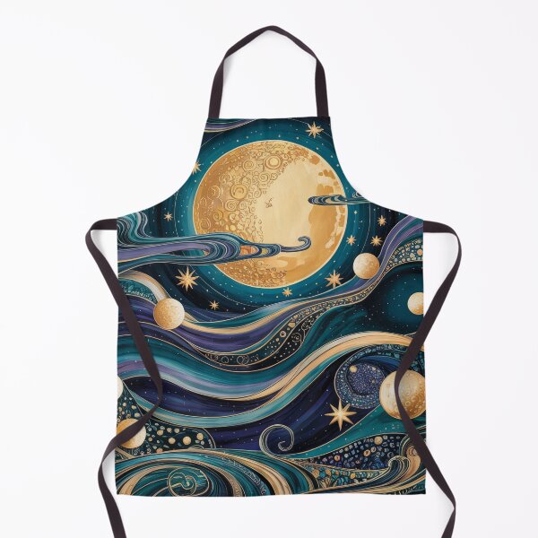 Item preview, Gustav Klimt Style Golden Moon and Stars | Art Nouveau Celestial Night Art designed and sold by Tamas Das.