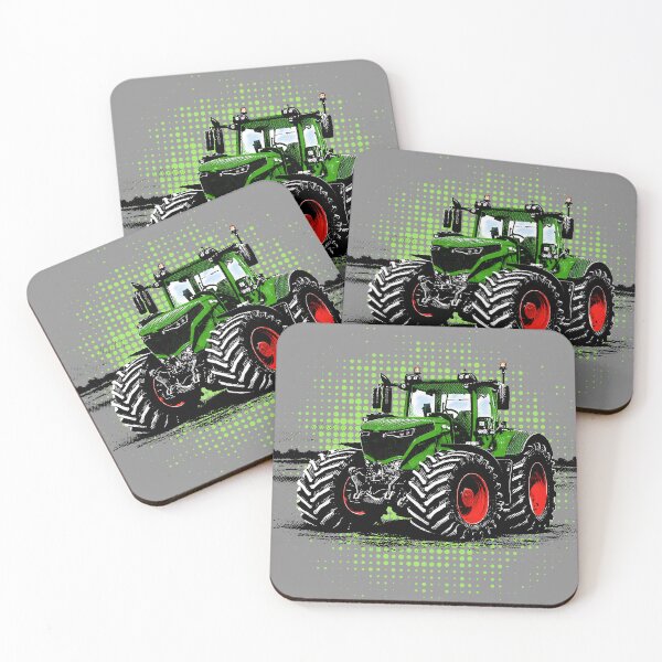 Item preview, Green tractor with red rims, halftone designed and sold by CreareAT.