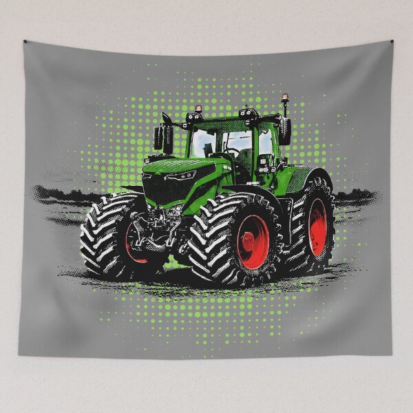 Item preview, Green tractor with red rims, halftone designed and sold by CreareAT.