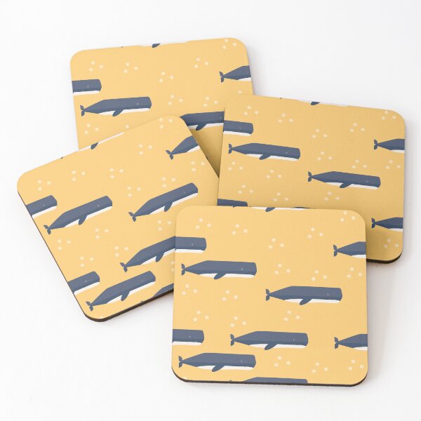 Item preview, Sperm whales on yellow designed and sold by reneesillus.