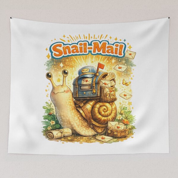 Item preview, Snail-Mail Cute Snail Post Pun – Whimsical Cottagecore Mail Art designed and sold by StrayaDesign.
