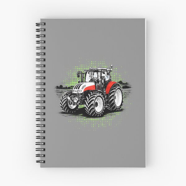 Item preview, Green tractor, white rims, halftone, modern designed and sold by CreareAT.