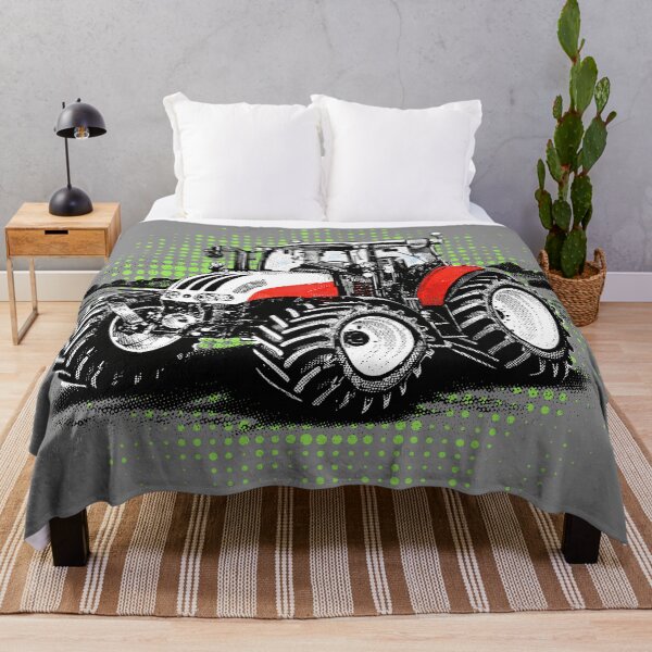 Item preview, Green tractor, white rims, halftone, modern designed and sold by CreareAT.