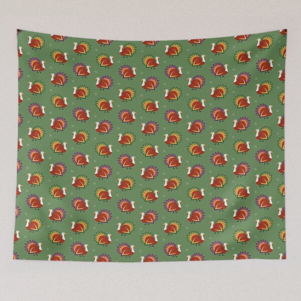 Item preview, Turkeys on green designed and sold by reneesillus.
