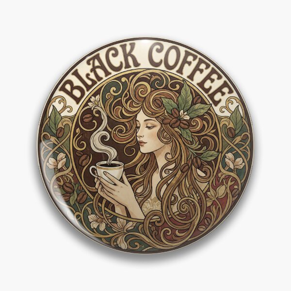 Item preview, The Sinuous Void: Vintage Art Nouveau Black Coffee Aesthetic designed and sold by FreiherrPK.