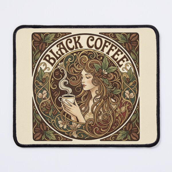 Item preview, The Sinuous Void: Vintage Art Nouveau Black Coffee Aesthetic designed and sold by FreiherrPK.
