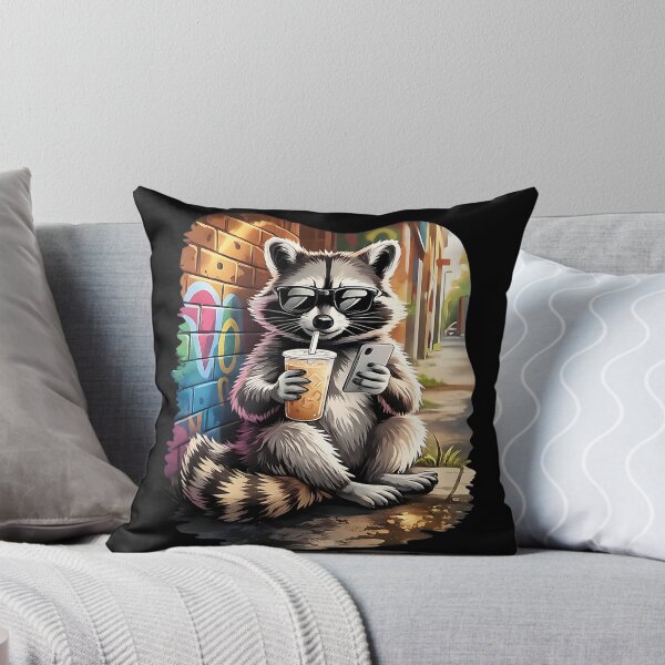 Item preview, Raccoon Drinking Iced Coffee Funny Animal Meme Men Women designed and sold by fidelmeyer.