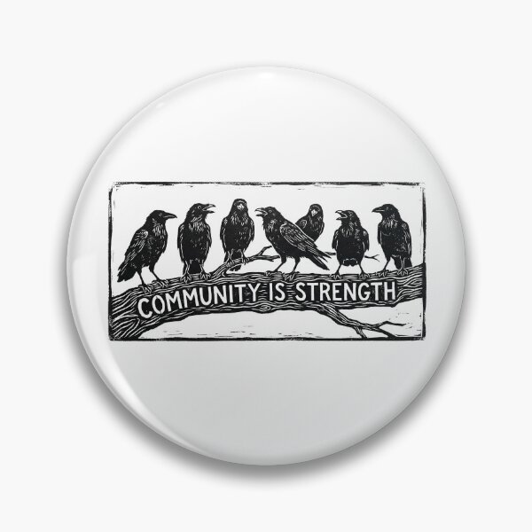 Item preview, Community Is Strength Crows Linocut Art designed and sold by AdyKurniawan.