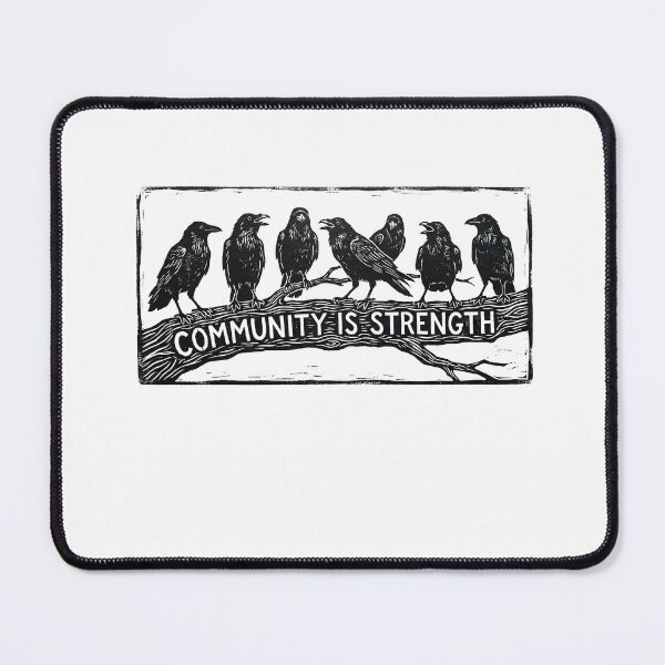 Item preview, Community Is Strength Crows Linocut Art designed and sold by AdyKurniawan.