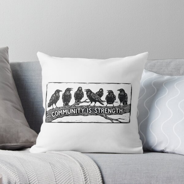 Item preview, Community Is Strength Crows Linocut Art designed and sold by AdyKurniawan.