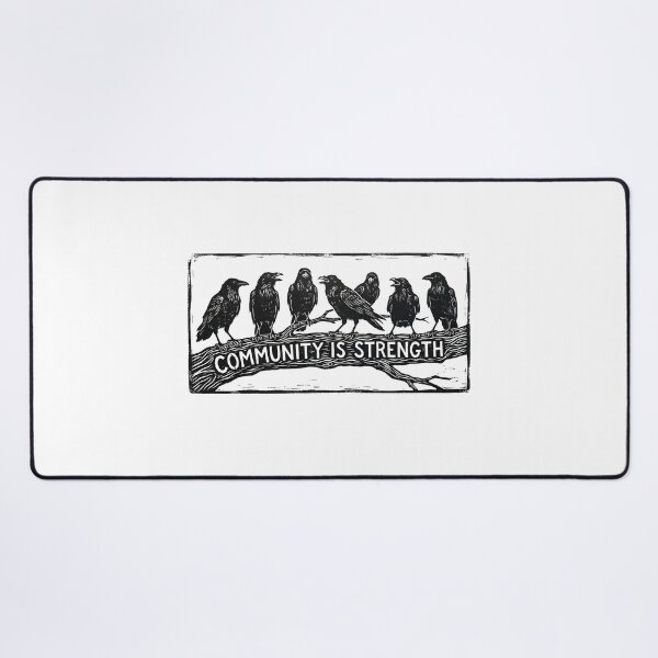 Item preview, Community Is Strength Crows Linocut Art designed and sold by AdyKurniawan.
