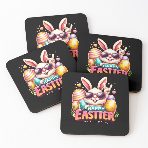 Item preview, Happy Easter Cool Bunny designed and sold by FreshPixelArt.