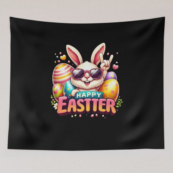 Item preview, Happy Easter Cool Bunny designed and sold by FreshPixelArt.
