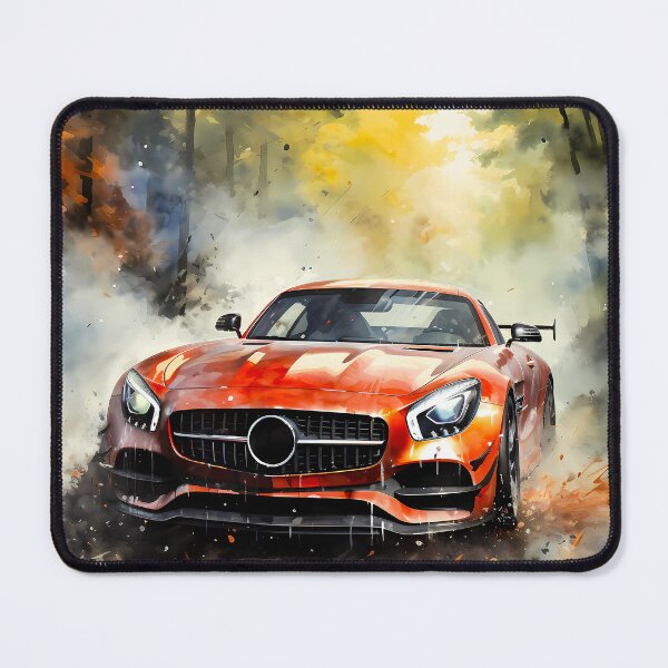 Item preview, Vibrant Orange High Performance Sports Car Driving Through Autumn Forest designed and sold by RevUpDesign.