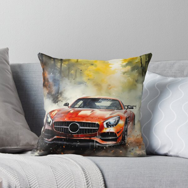 Item preview, Vibrant Orange High Performance Sports Car Driving Through Autumn Forest designed and sold by RevUpDesign.