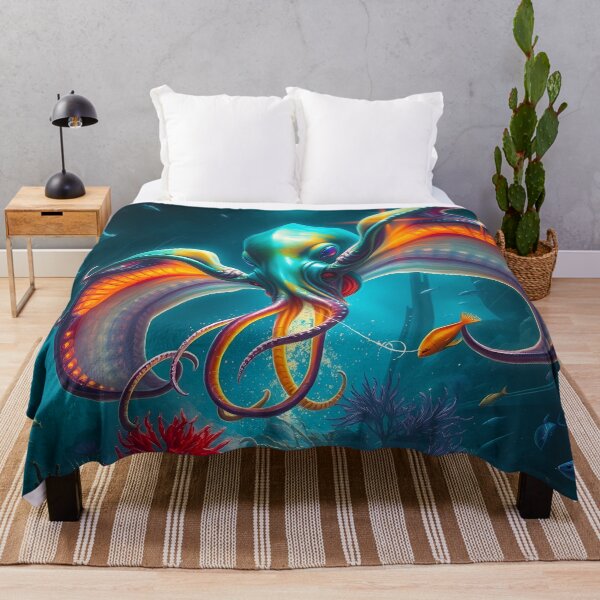 Item preview, Vibrant Underwater Squid Adventure designed and sold by cuprum.