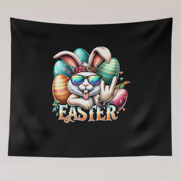 Item preview, Happy Easter Cool Bunny designed and sold by FreshPixelArt.