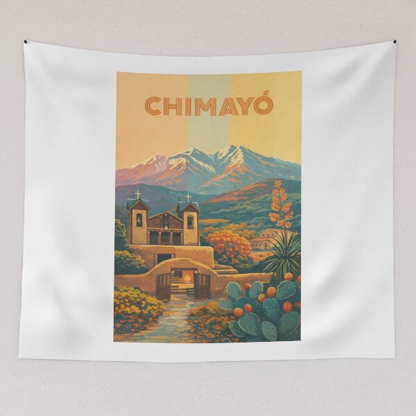 Item preview, Chimayó New Mexico – Sacred Pilgrimage Site with El Santuario and Sangre de Cristo Mountains designed and sold by Aryabek.