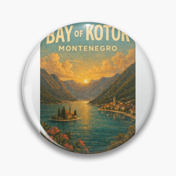 Item preview, Bay of Kotor Montenegro – Sunset Over Adriatic Inlet with Kotor Old Town and Perast near Sveti Đorđe Island designed and sold by Aryabek.