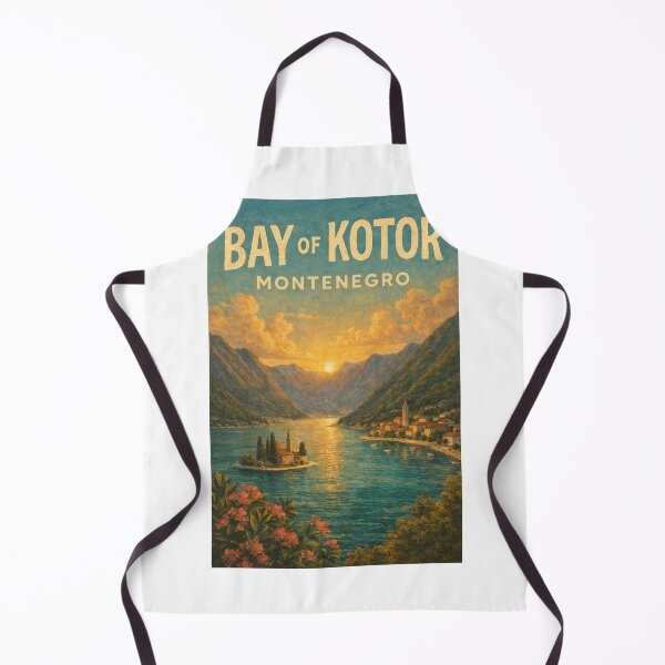 Item preview, Bay of Kotor Montenegro – Sunset Over Adriatic Inlet with Kotor Old Town and Perast near Sveti Đorđe Island designed and sold by Aryabek.