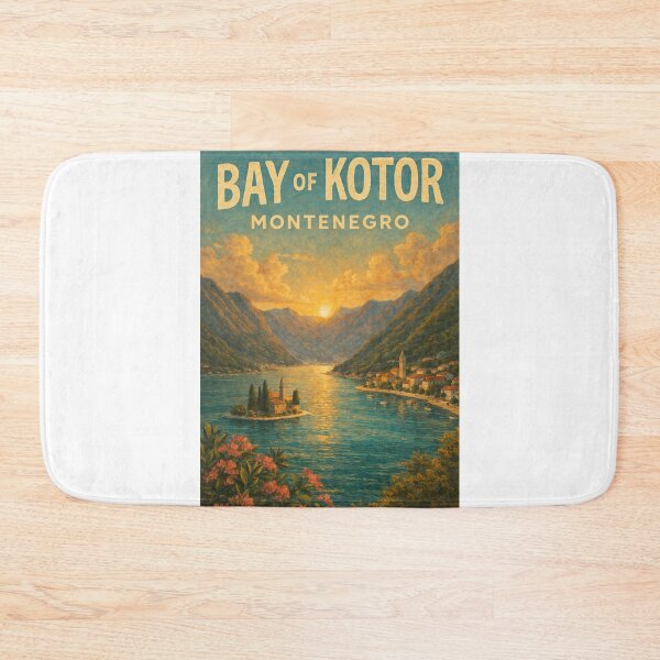Item preview, Bay of Kotor Montenegro – Sunset Over Adriatic Inlet with Kotor Old Town and Perast near Sveti Đorđe Island designed and sold by Aryabek.