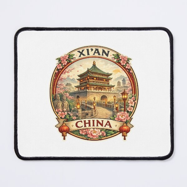 Item preview, Xi’an China – Bell Tower and Cherry Blossoms in Ancient Capital of Shaanxi Province near Terracotta Army designed and sold by Aryabek.