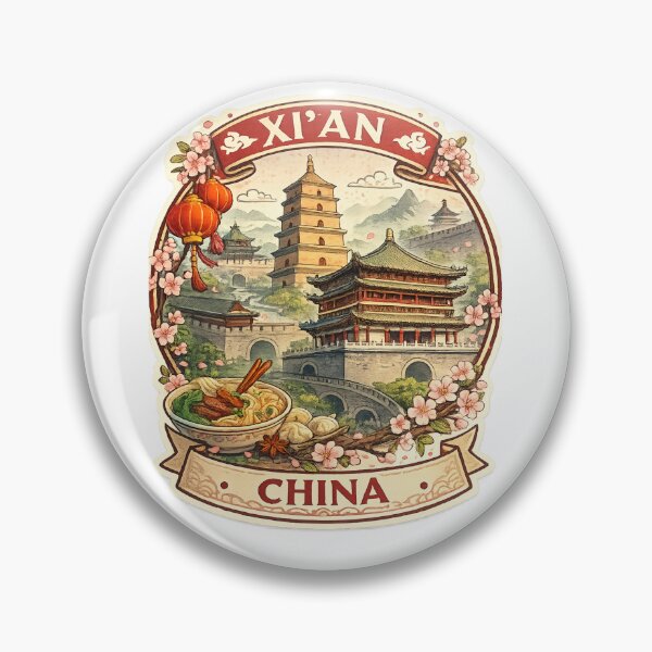 Item preview, Xi’an China – Big Wild Goose Pagoda and Lanterns in Silk Road Capital near Muslim Quarter and Huashan designed and sold by Aryabek.