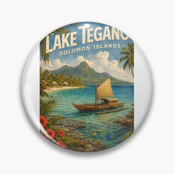 Item preview, Lake Tegano Solomon Islands – Coastal Rainforest Lagoon on Rennell Island with Coral Reefs and Traditional Canoes designed and sold by Aryabek.