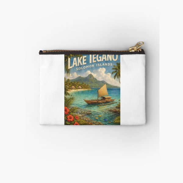 Item preview, Lake Tegano Solomon Islands – Coastal Rainforest Lagoon on Rennell Island with Coral Reefs and Traditional Canoes designed and sold by Aryabek.